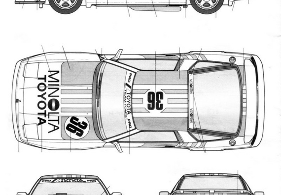 Toyota Supra Turbo (Team Tom's JTCC Gr.A) - drawings (drawings) of the car